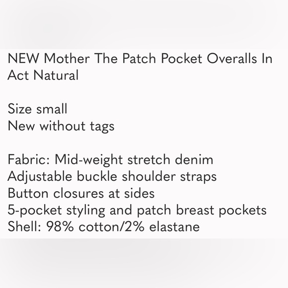 Mother The Patch Pocket Overalls In Act Natural - Picture 5 of 6